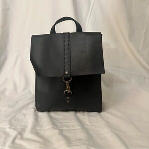 Black 100% Leather Backpack